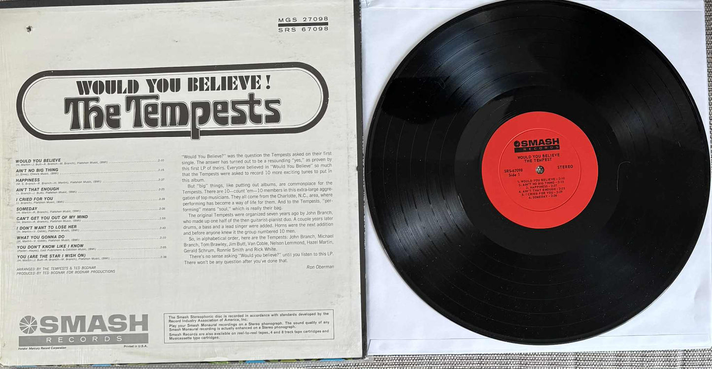 The Tempests Would you believe LP Includes track Someday