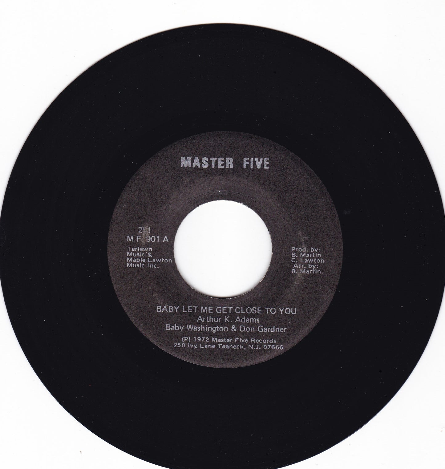 Baby Washington & Don Gardner Baby let me get close to you
