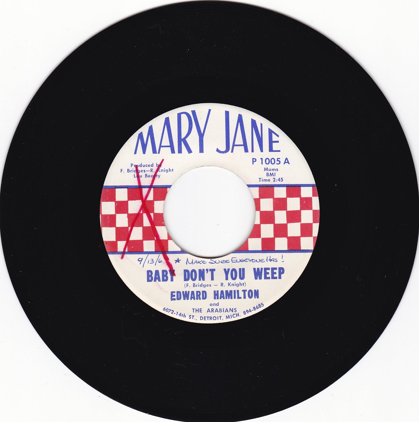 Edward Hamilton Baby don't you weep